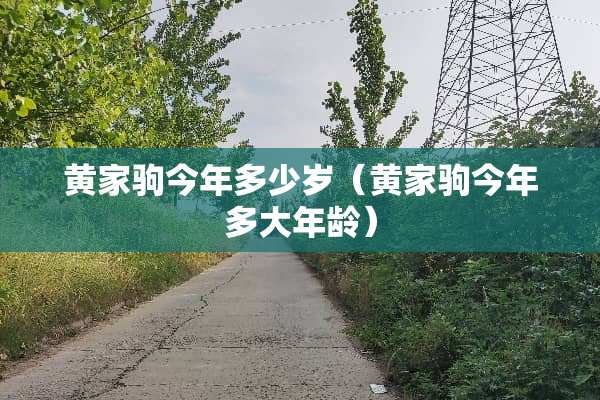 黄家驹今年多少岁（黄家驹今年多大年龄）