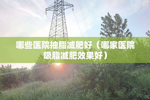 哪些医院抽脂减肥好（哪家医院吸脂减肥效果好）