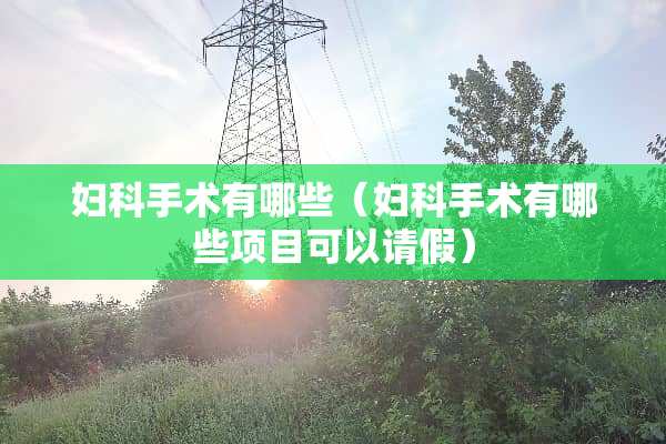 妇科手术有哪些（妇科手术有哪些项目可以请假）