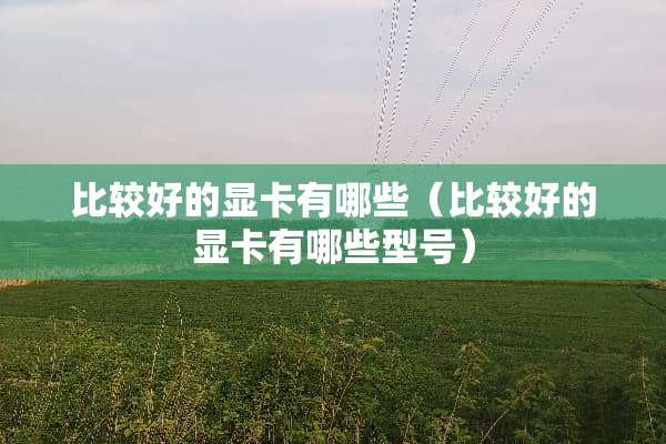 比较好的显卡有哪些（比较好的显卡有哪些型号）