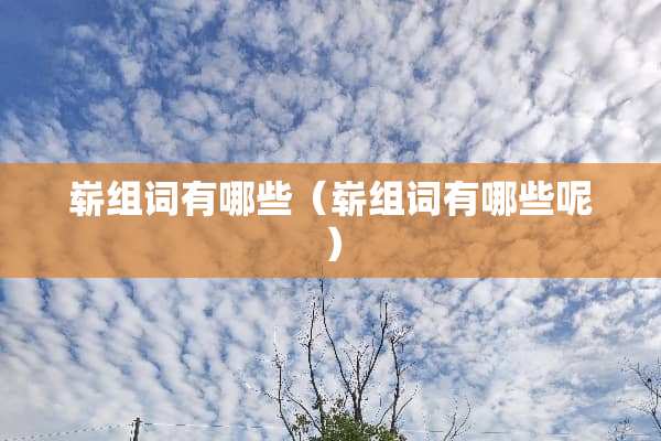 崭组词有哪些（崭组词有哪些呢）