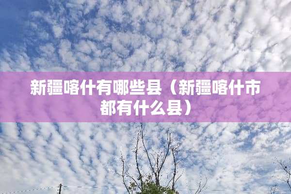 新疆喀什有哪些县（新疆喀什市都有什么县）