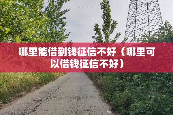 哪里能借到钱征信不好（哪里可以借钱征信不好）