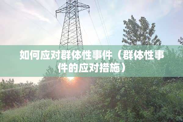 如何应对群体性事件（群体性事件的应对措施）
