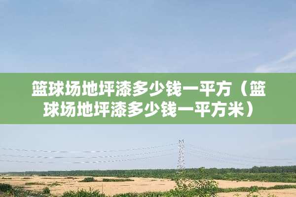 篮球场地坪漆多少钱一平方（篮球场地坪漆多少钱一平方米）