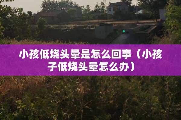 小孩低烧头晕是怎么回事（小孩子低烧头晕怎么办）