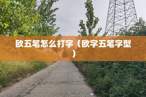 欧五笔怎么打字（欧字五笔字型）
