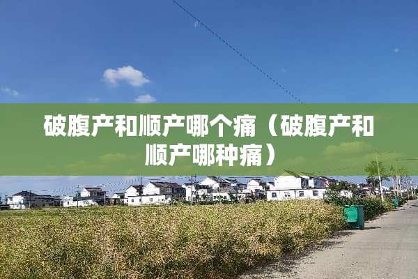 破腹产和顺产哪个痛（破腹产和顺产哪种痛）