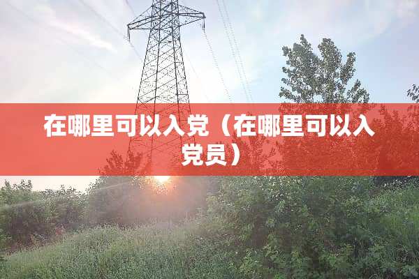 在哪里可以入党（在哪里可以入党员）