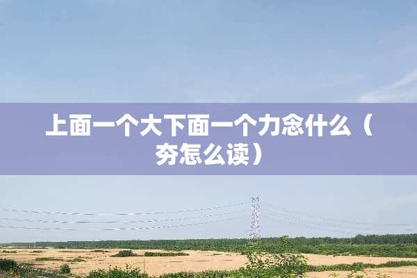 上面一个大下面一个力念什么（夯怎么读）
