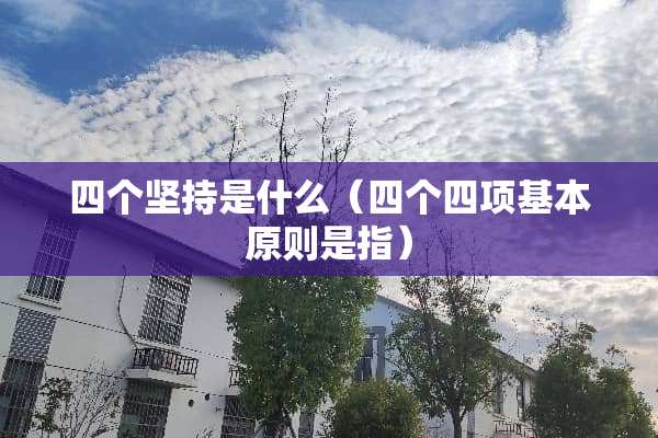 四个坚持是什么（四个四项基本原则是指）