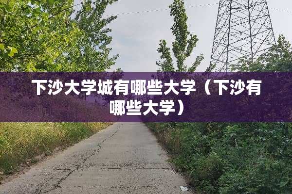下沙大学城有哪些大学（下沙有哪些大学）