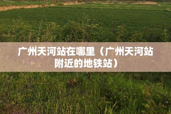 广州天河站在哪里（广州天河站附近的地铁站）
