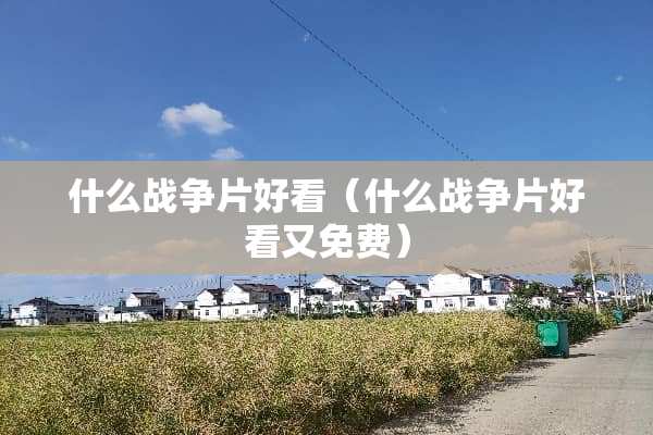 什么战争片好看（什么战争片好看又免费）