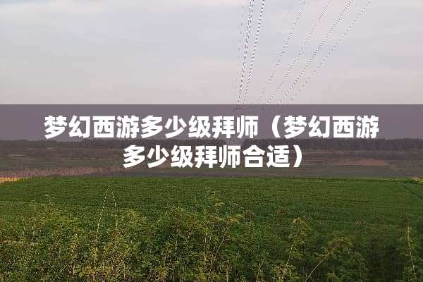 梦幻西游多少级拜师（梦幻西游多少级拜师合适）