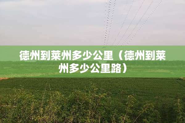 德州到莱州多少公里（德州到莱州多少公里路）