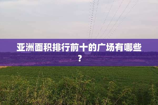 亚洲面积排行前十的广场有哪些？