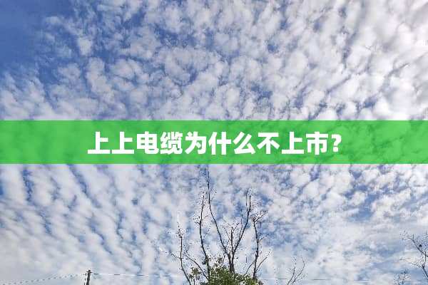 上上电缆为什么不上市？