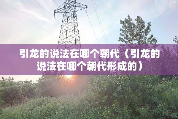 引龙的说法在哪个朝代（引龙的说法在哪个朝代形成的）
