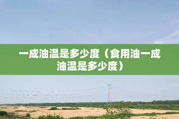 一成油温是多少度（食用油一成油温是多少度）