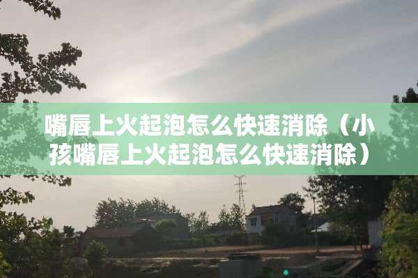 嘴唇上火起泡怎么快速消除（小孩嘴唇上火起泡怎么快速消除）