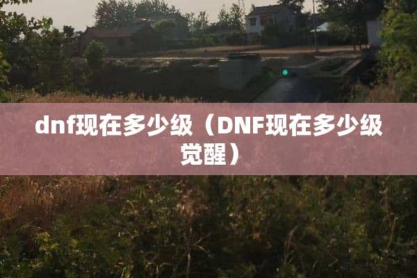 dnf现在多少级（DNF现在多少级觉醒）