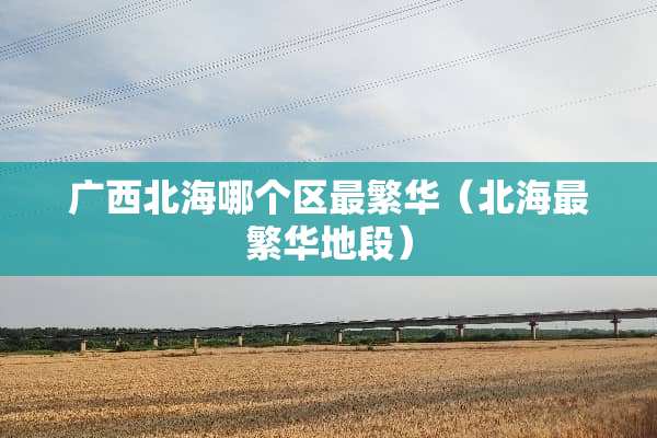 广西北海哪个区最繁华（北海最繁华地段）
