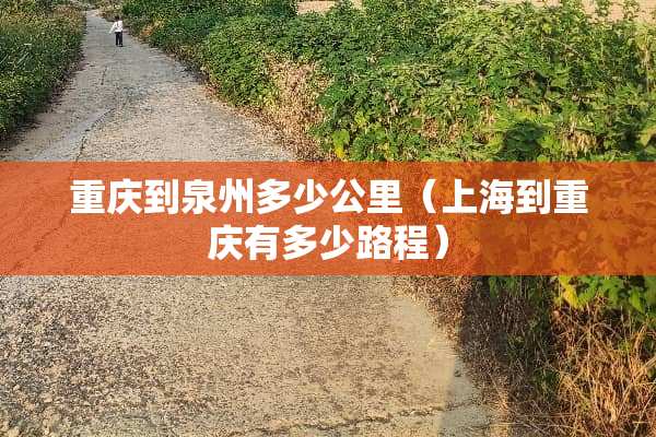重庆到泉州多少公里（上海到重庆有多少路程）