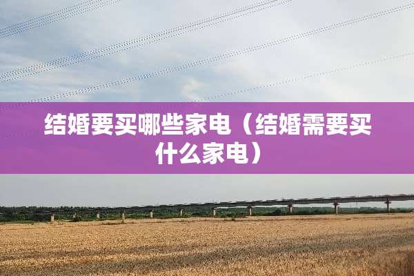 结婚要买哪些家电（结婚需要买什么家电）