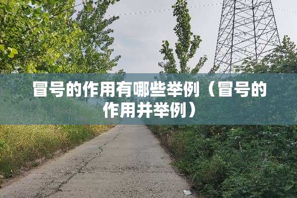 冒号的作用有哪些举例（冒号的作用并举例）