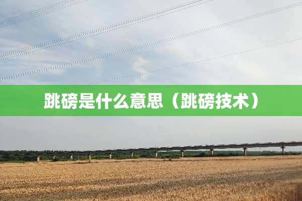 跳磅是什么意思（跳磅技术）