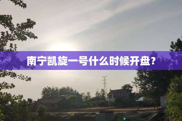 南宁凯旋一号什么时候开盘？
