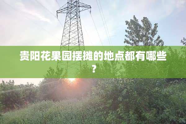 贵阳花果园摆摊的地点都有哪些？