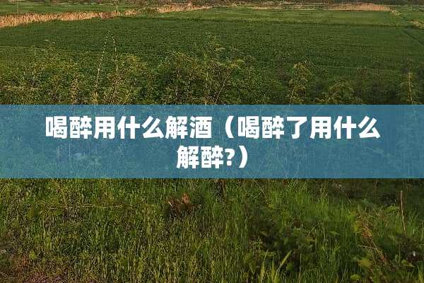 喝醉用什么解酒（喝醉了用什么解醉?）