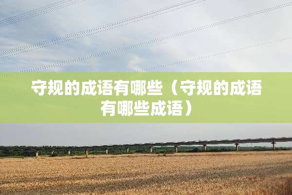 守规的成语有哪些（守规的成语有哪些成语）