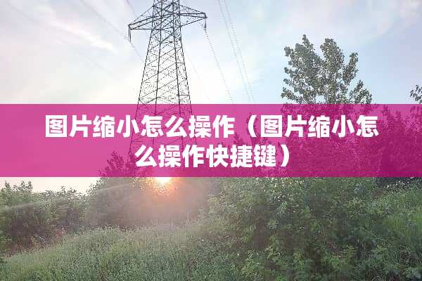 图片缩小怎么操作（图片缩小怎么操作快捷键）