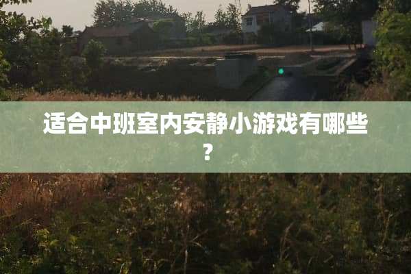 适合中班室内安静小游戏有哪些？