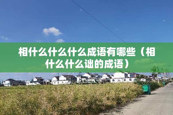 相什么什么什么成语有哪些（相什么什么诎的成语）