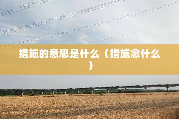 措施的意思是什么（措施念什么）
