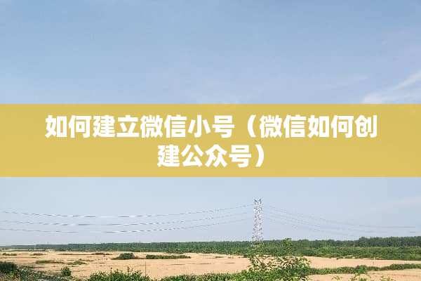 如何建立微信小号（微信如何创建公众号）