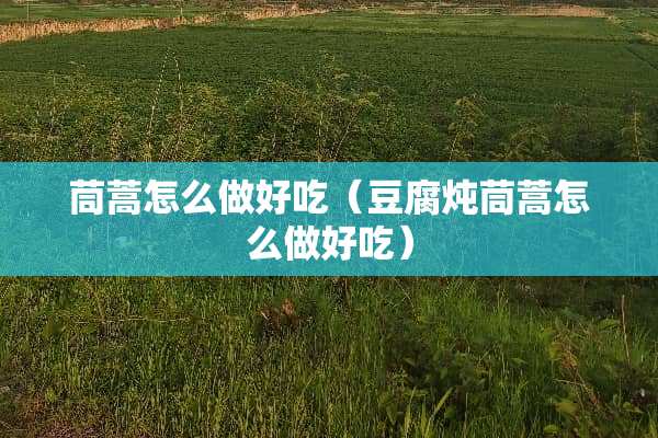 茼蒿怎么做好吃（豆腐炖茼蒿怎么做好吃）