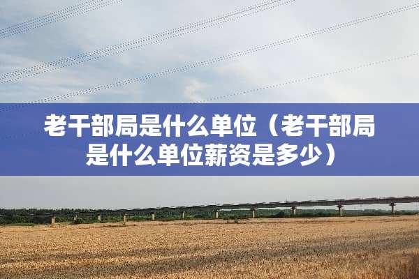 老干部局是什么单位（老干部局是什么单位薪资是多少）
