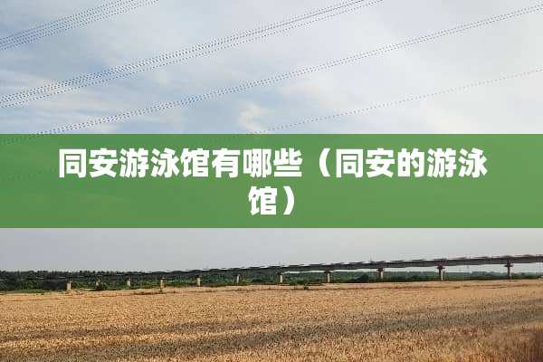 同安游泳馆有哪些（同安的游泳馆）