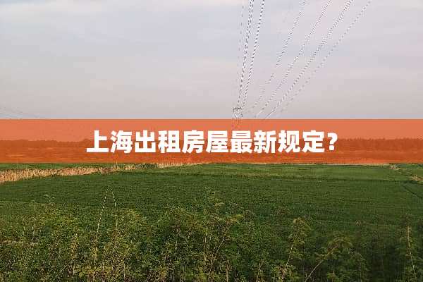 上海出租房屋最新规定？