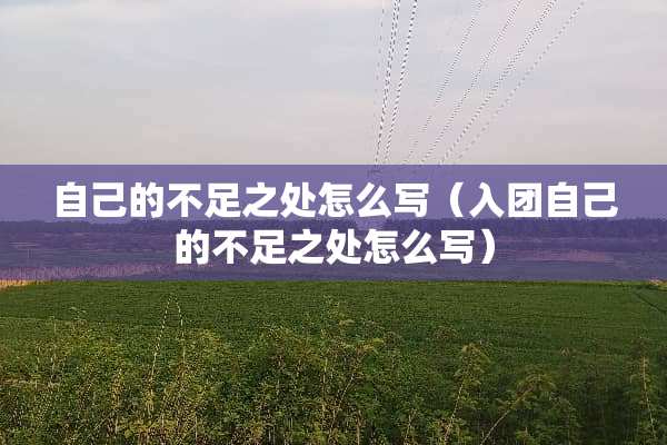自己的不足之处怎么写（入团自己的不足之处怎么写）