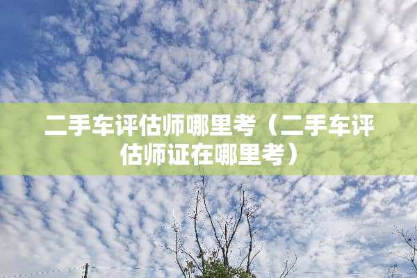 二手车评估师哪里考（二手车评估师证在哪里考）