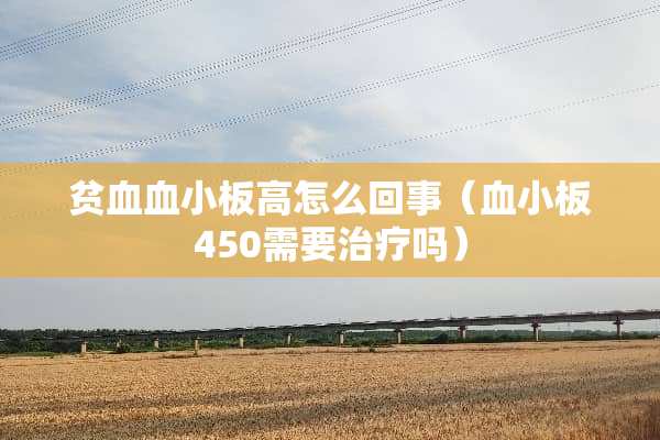 贫血血小板高怎么回事（血小板450需要治疗吗）