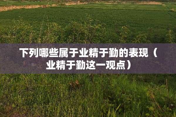 下列哪些属于业精于勤的表现（业精于勤这一观点）