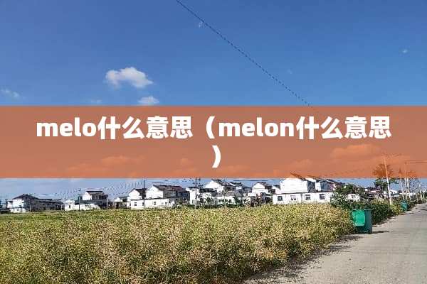 melo什么意思（melon什么意思）