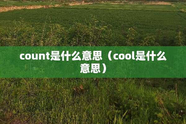 count是什么意思（cool是什么意思）
